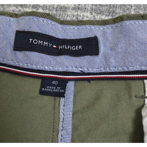 Tommy Hilfiger Classic Chino Short Men's 40 Olive Green Chevron Pattern - Picture 6 of 8